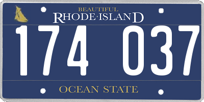 RI license plate 174037