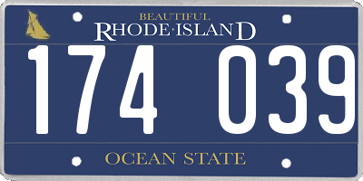 RI license plate 174039
