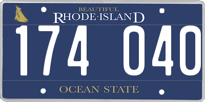 RI license plate 174040