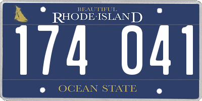 RI license plate 174041