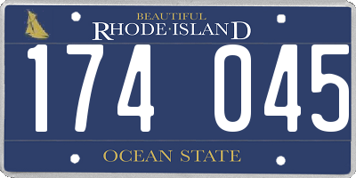 RI license plate 174045