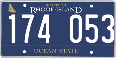 RI license plate 174053