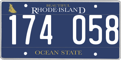 RI license plate 174058