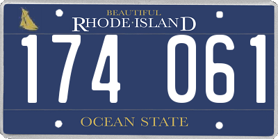 RI license plate 174061