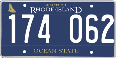 RI license plate 174062