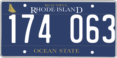 RI license plate 174063