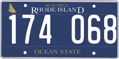 RI license plate 174068