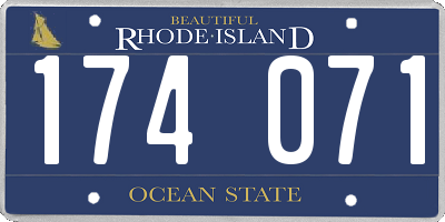 RI license plate 174071