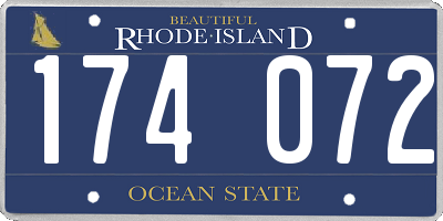 RI license plate 174072