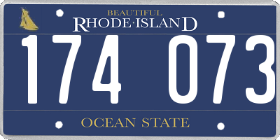 RI license plate 174073