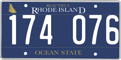 RI license plate 174076
