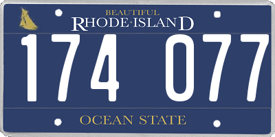 RI license plate 174077