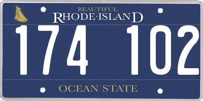 RI license plate 174102