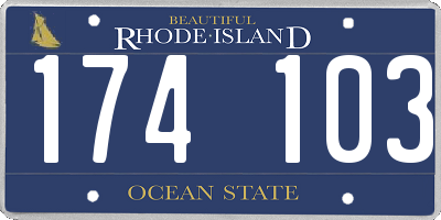 RI license plate 174103