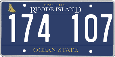 RI license plate 174107
