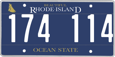 RI license plate 174114