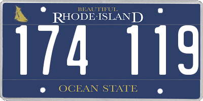 RI license plate 174119