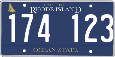 RI license plate 174123