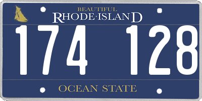 RI license plate 174128