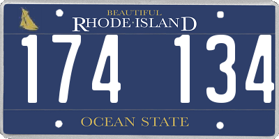 RI license plate 174134