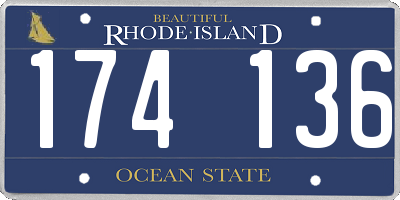 RI license plate 174136