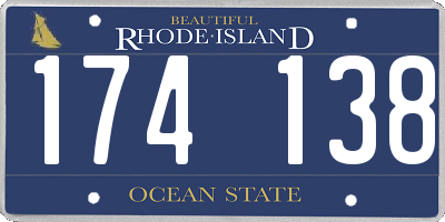 RI license plate 174138