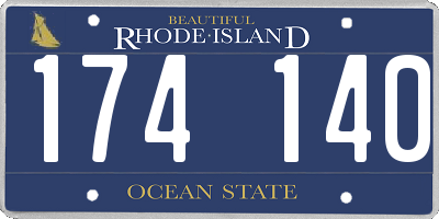 RI license plate 174140