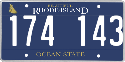 RI license plate 174143