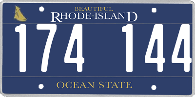RI license plate 174144