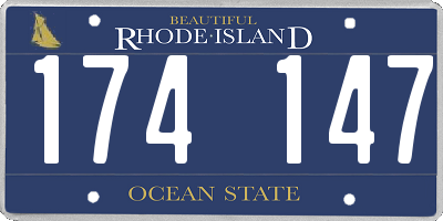 RI license plate 174147
