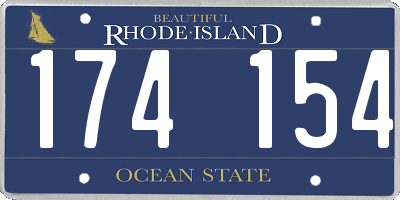 RI license plate 174154
