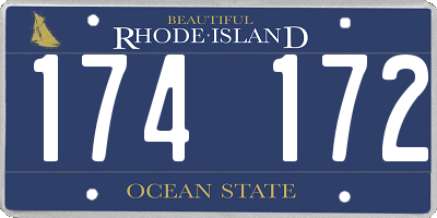 RI license plate 174172
