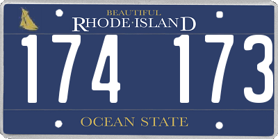 RI license plate 174173