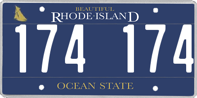 RI license plate 174174