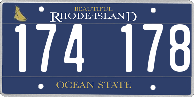 RI license plate 174178