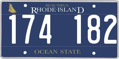RI license plate 174182