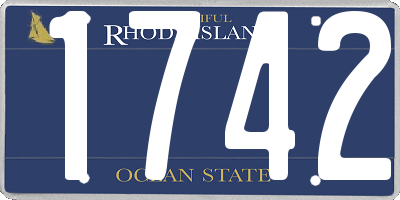 RI license plate 1742