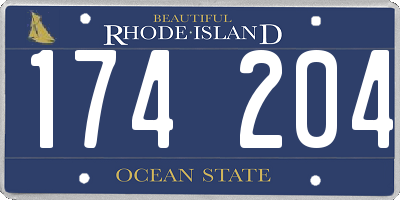 RI license plate 174204