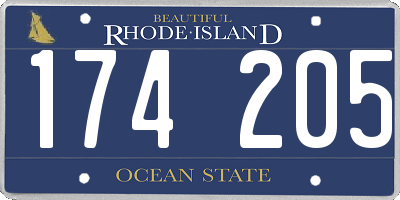 RI license plate 174205