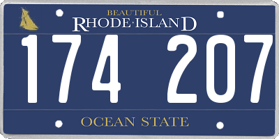 RI license plate 174207