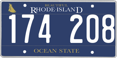 RI license plate 174208