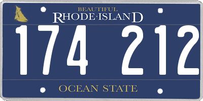 RI license plate 174212