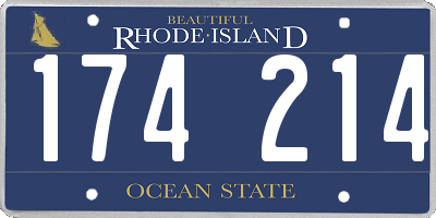 RI license plate 174214