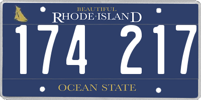 RI license plate 174217