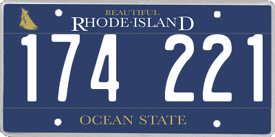 RI license plate 174221