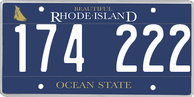 RI license plate 174222