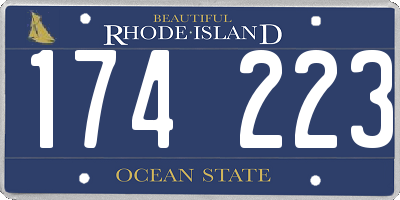 RI license plate 174223