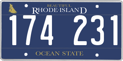 RI license plate 174231
