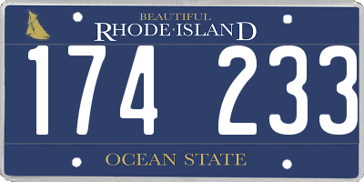 RI license plate 174233
