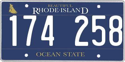 RI license plate 174258